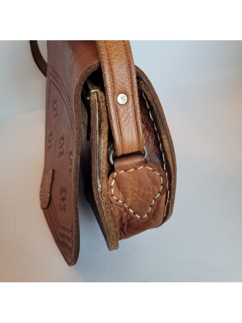 Bohemian Tooled Leather
Crossbody Saddle Bag - Picture 11 of 14